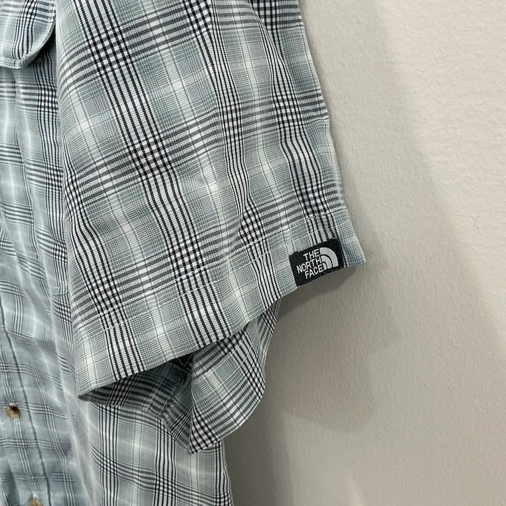 The North Face Button‎ Up Shirt Men's XXL Vented Hiking Grey Plaid Gorpcore